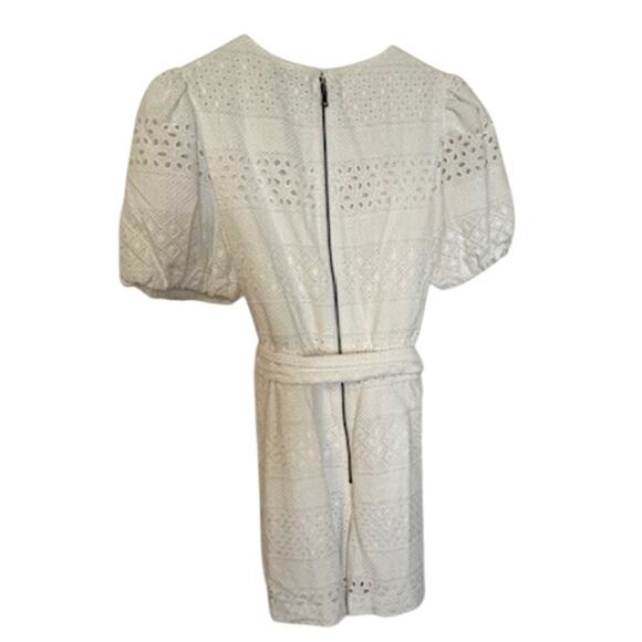 Alice and Olivia Paulina Puff Sleeve Eyelet Romper 6 - Picture 5 of 9